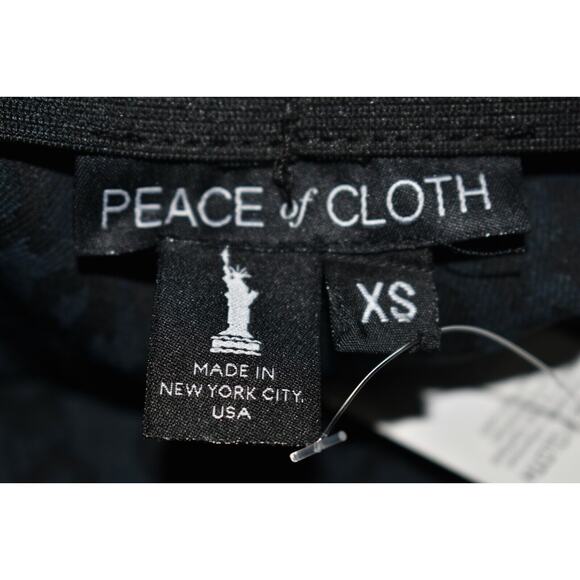 PEACE OF CLOTH NEW $196 Black Navy Leopard Print Pull-On Skinny Pant XS - Picture 4 of 4